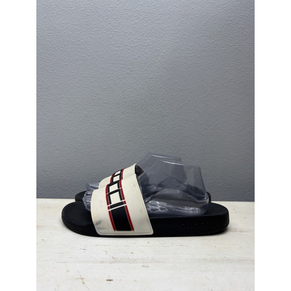 Gucci Rubber Stripe Slide Sandals Size 40
